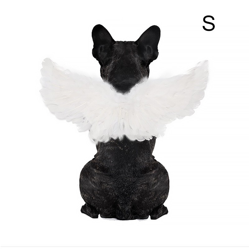 WeeH Pet Halloween Costume Cosplay Angel Devil Black White Wing for Dog Cat Rabbit Piggy - Funny Gift at Halloween Party Anime Theme Birthday Christmas