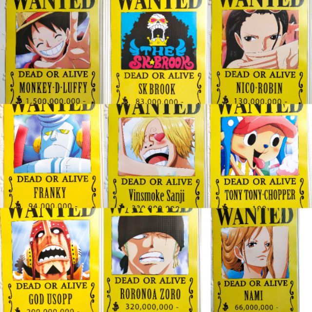 One Piece 9 In 1 Wanted Poster Notebook Size Shopee Philippines