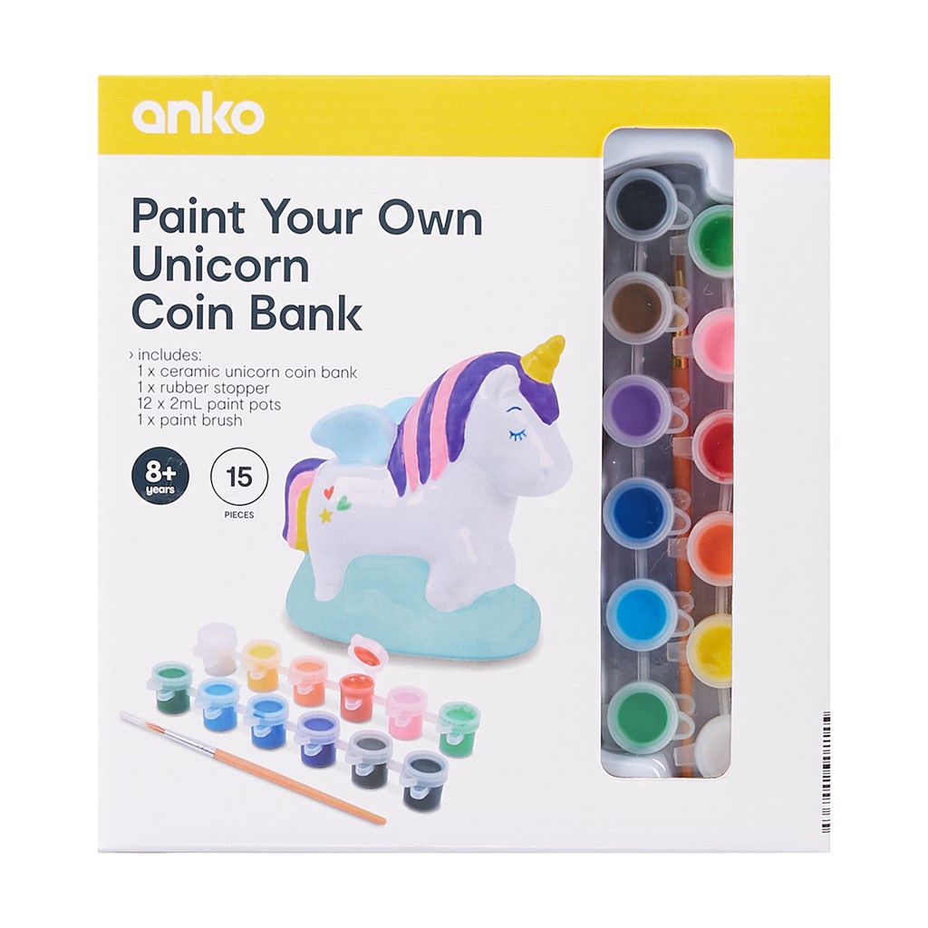 Anko Paint Your Own Unicorn Coin Bank Set Shopee Philippines