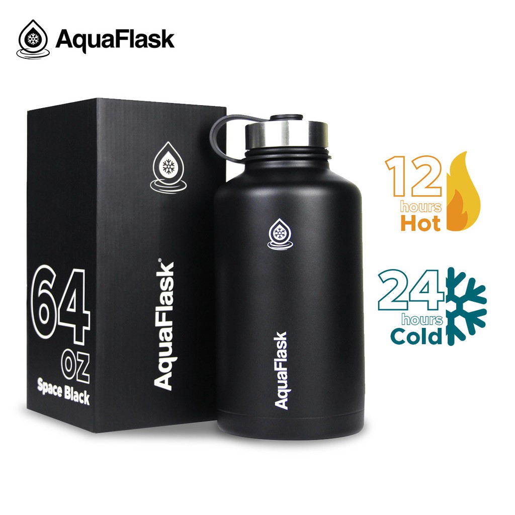 Aquaflask 64oz Wide Mouth with Spout Lid Vacuum Insulated Stainless ...