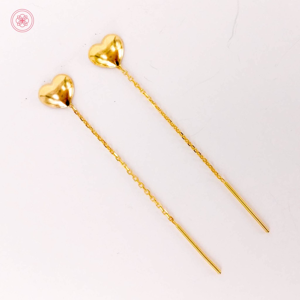 COD PAWNABLE 18k Saudi Gold Heart Tic Tac Earrings | Shopee Philippines