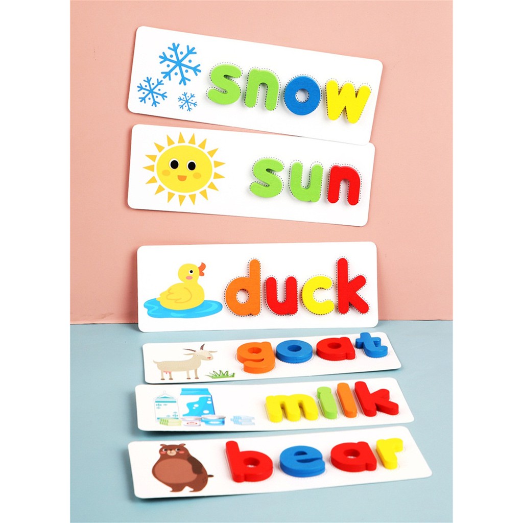 See & Spell Learning Toy Developmental Wooden Toys Develops Vocabulary and Spell