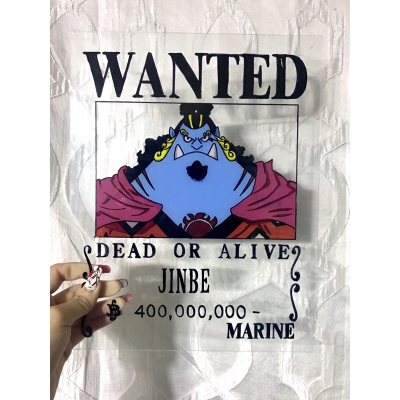 JINBEI WANTED POSTER MUGIWARA ONE PIECE ANIME GLASS ARTS | Shopee ...