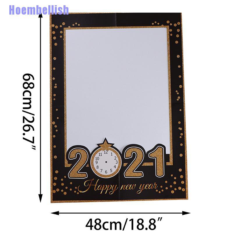 New Years Photo Booth Props with Happy New Year 2021 Photo Booth Frame Selfie Picture Frame DIY Kit for New Years Eve Backdrop 2021 Supplies decor HOWAF New Years Eve Party Supplies 2021 
