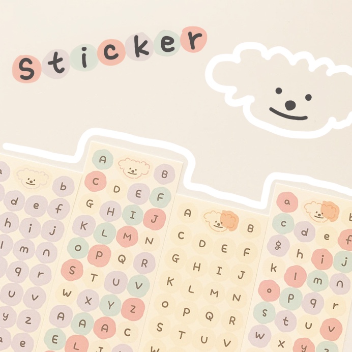 momona korean sticker cute alphabet stickers journal notebook gift