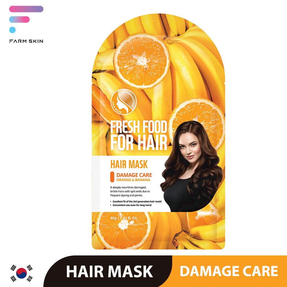 Farmskin Fresh Food For Hair Salon Quality Hair Mask - Damage Care (Banana  and Orange) | Shopee Philippines
