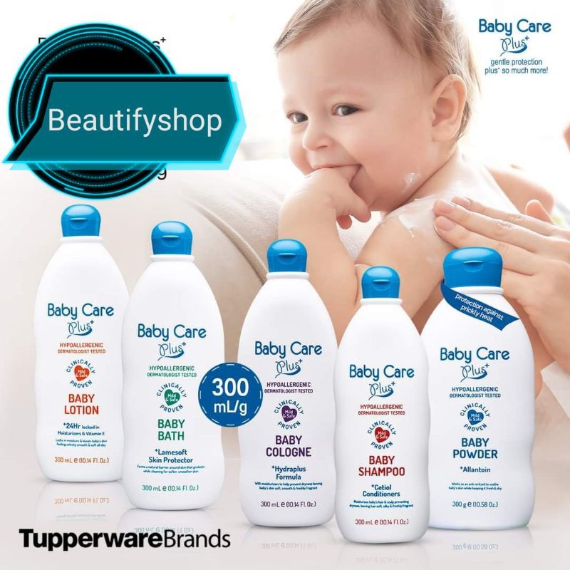 Baby Care Plus White Bath / Lotion/ Powder/Shampoo/Cologne 300ml by Tupperware Shopee Philippines
