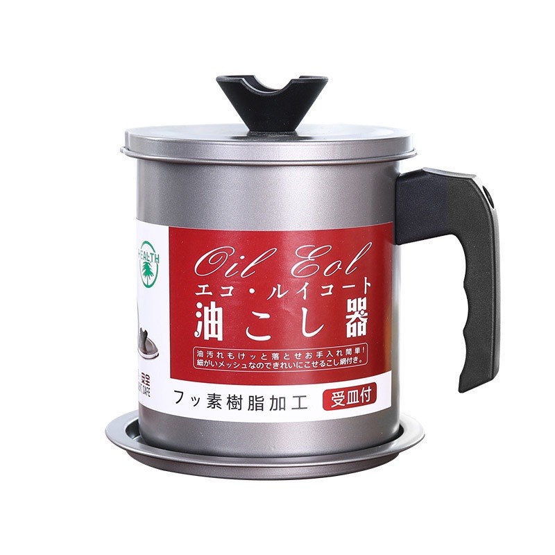Japanese style oil pot Household stainless steel filter mesh oil pot