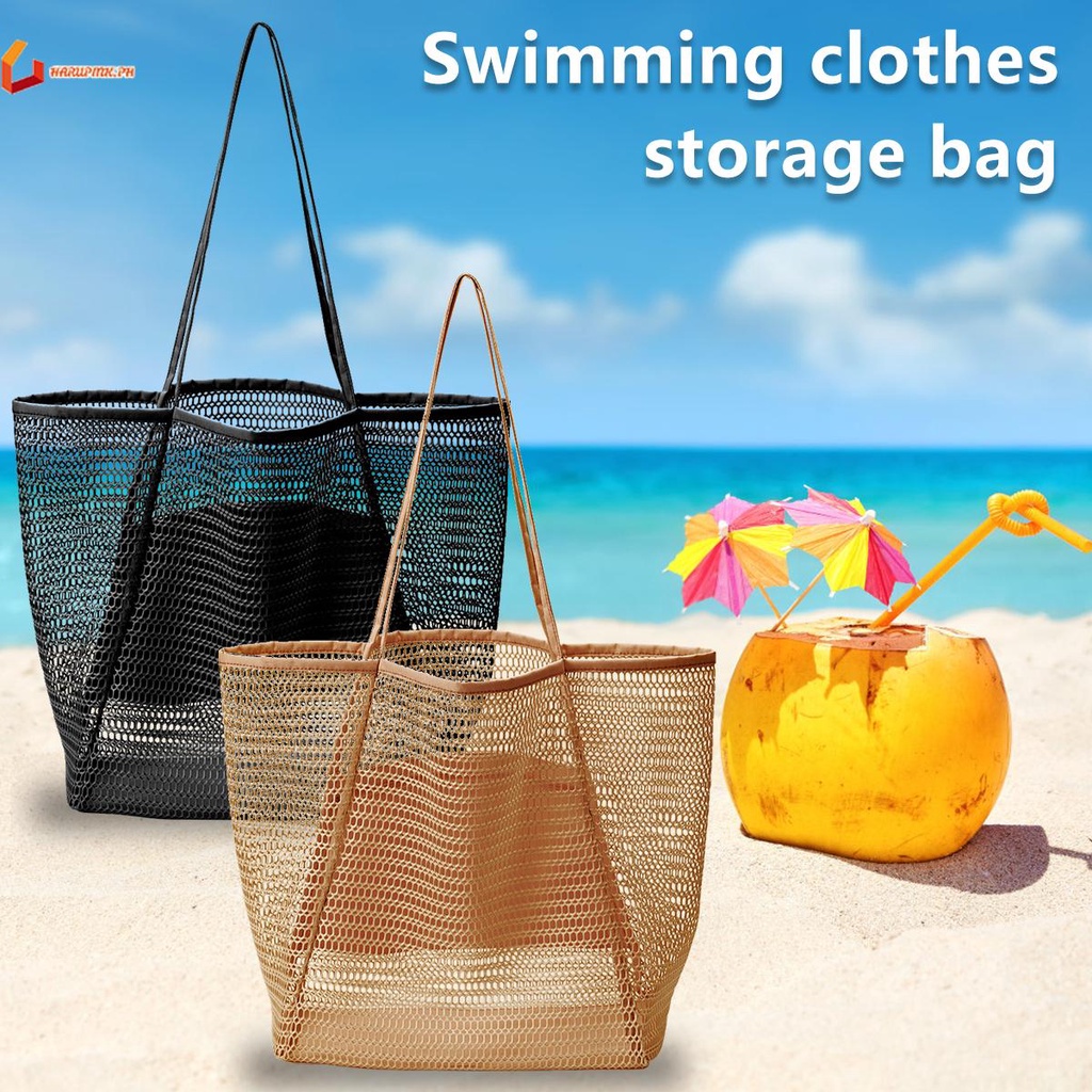 Mesh Tote Bag Large Mesh Beach Bag Reusable Beach Bag Waterproof ...