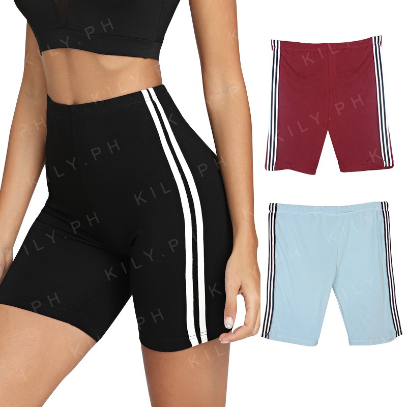 plus size high waisted biker shorts