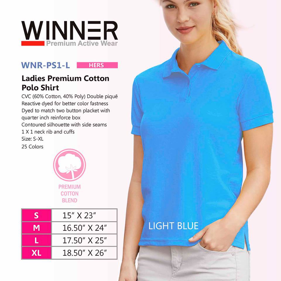 ladies light blue polo shirts