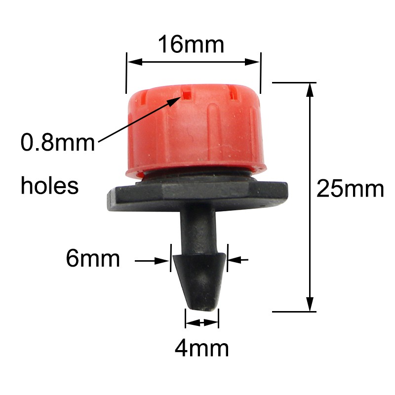 20Pcs 1/4 inch Barb Dripper Garden Irrigation Nozzle 8 Hole Adjustable Sprinkler