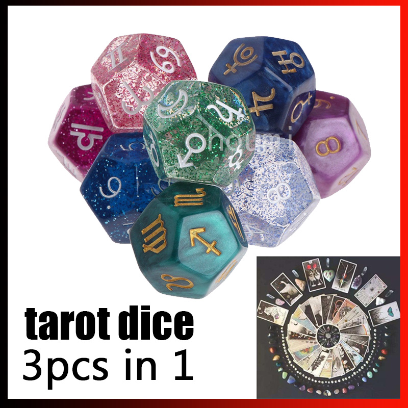 3pcs In1 Tarot Game Oracle Cards Tarot Dice Throwing Game Divination