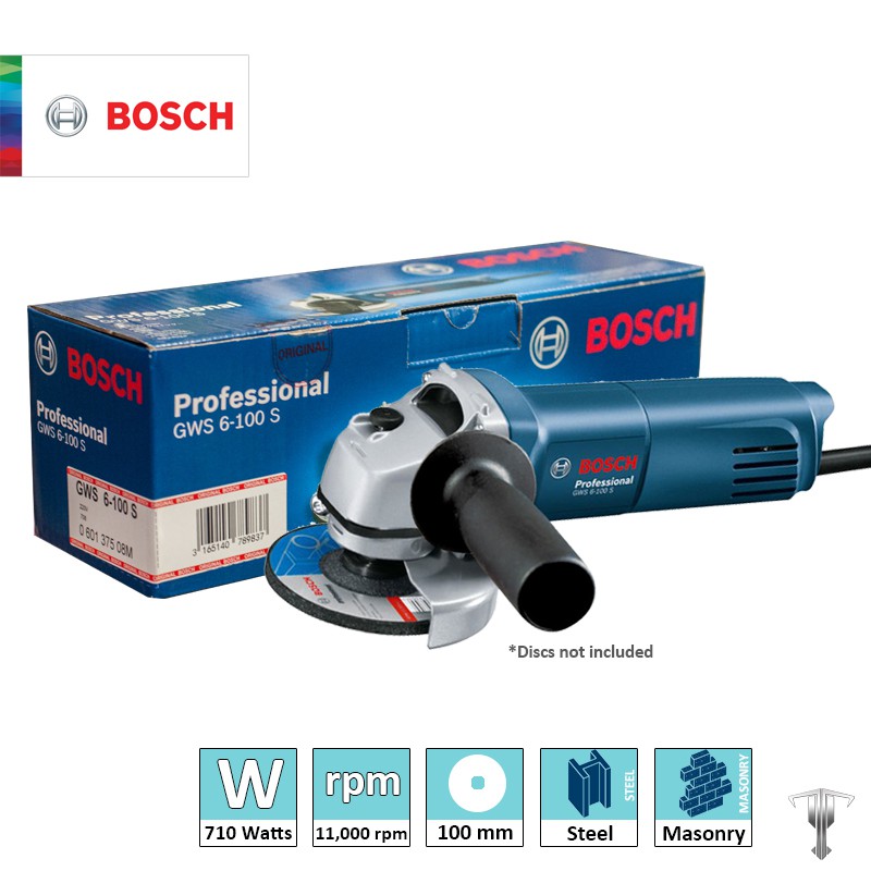 Bosch Gws 6 100 S Professional Back Switch Angle Grinder 4