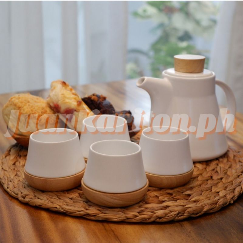 Nordic Minimalist IKEA Inspired Ceramic Bamboo Tea set
