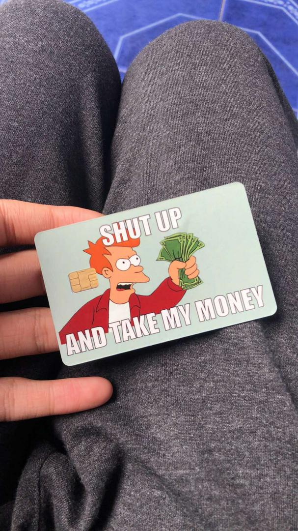 Shut Up And Take My Money Card Sticker Cover Skin Atm Debit Credit Emoney Flazz Card Shopee Philippines