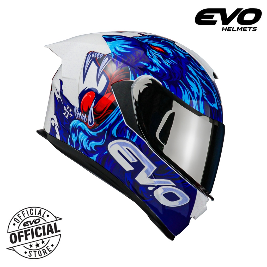 EVO GtPro Valiant Ii Full Face Dual Visor Helmet With Free Clear Lens