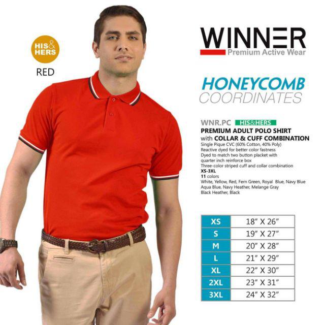 red polo shirt and khaki pants