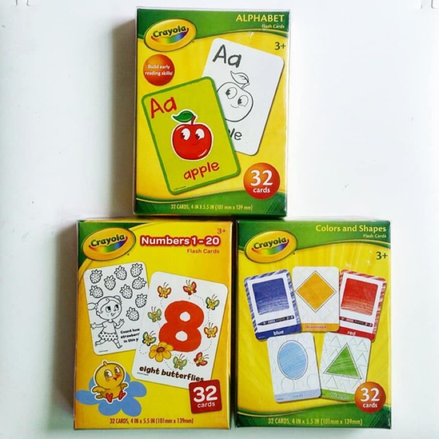 Crayola Flash Cards, 32pcs (Alphabet / Numbers / Colors & Shapes