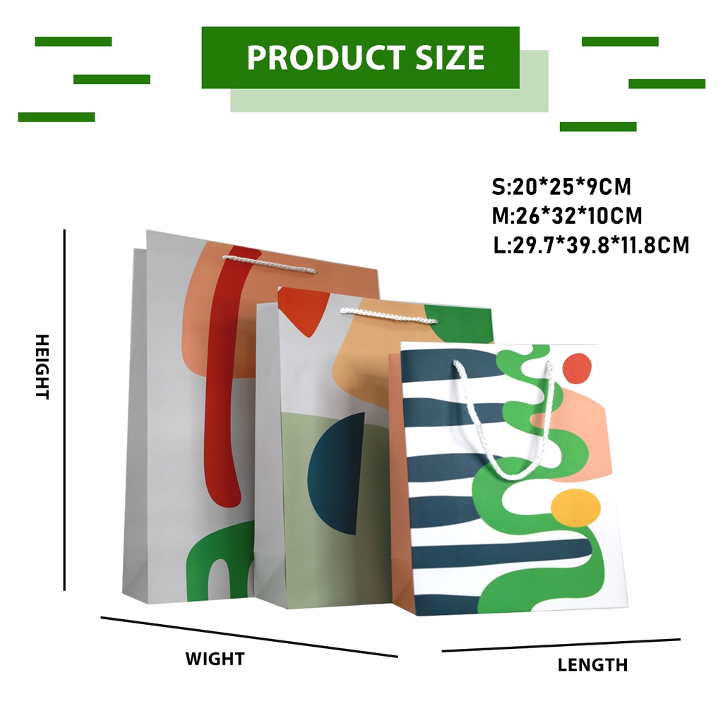 12pcs Paper Bag Gift Bag Abstract Birthday Wrapping Handle Loop Bag Wedding Candy Giftbag #WP195