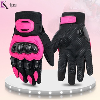 Non-slip Motorcycle Gloves Men's and Women's Four-season Touch Screen Gloves Breathable Shock-Absorbing Black Pink Bike Gloves Mountain Bike Gloves Anti-slip Gloves