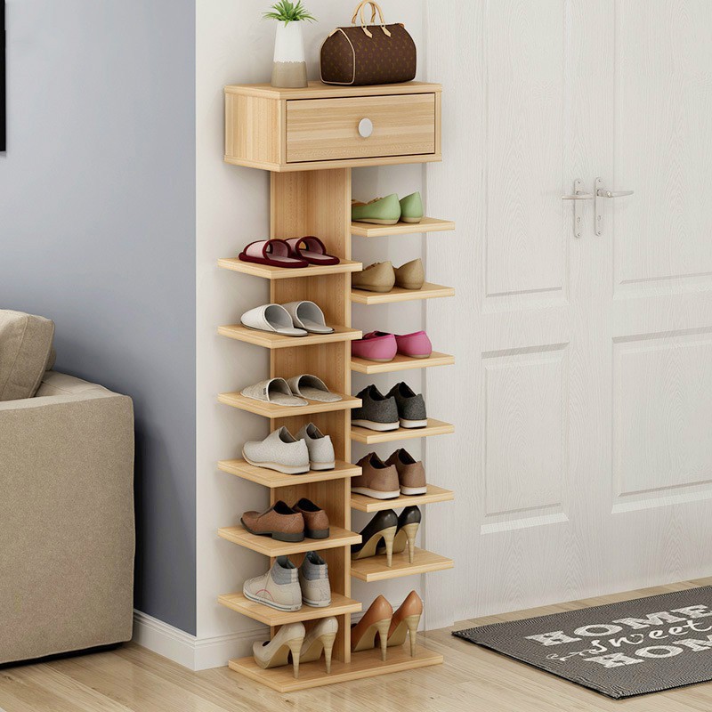 Storage Cabinet Dustproof Shoes Shelf Wooden Shoes Rack Shopee