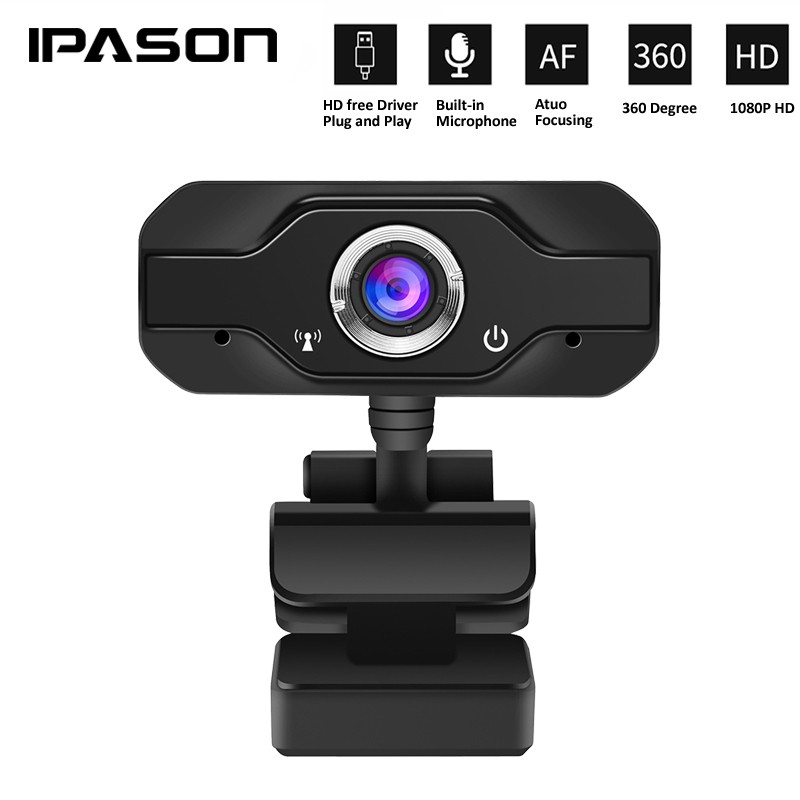 Ipason HD 1080P cam Mini Computer PC Camera with Microphone