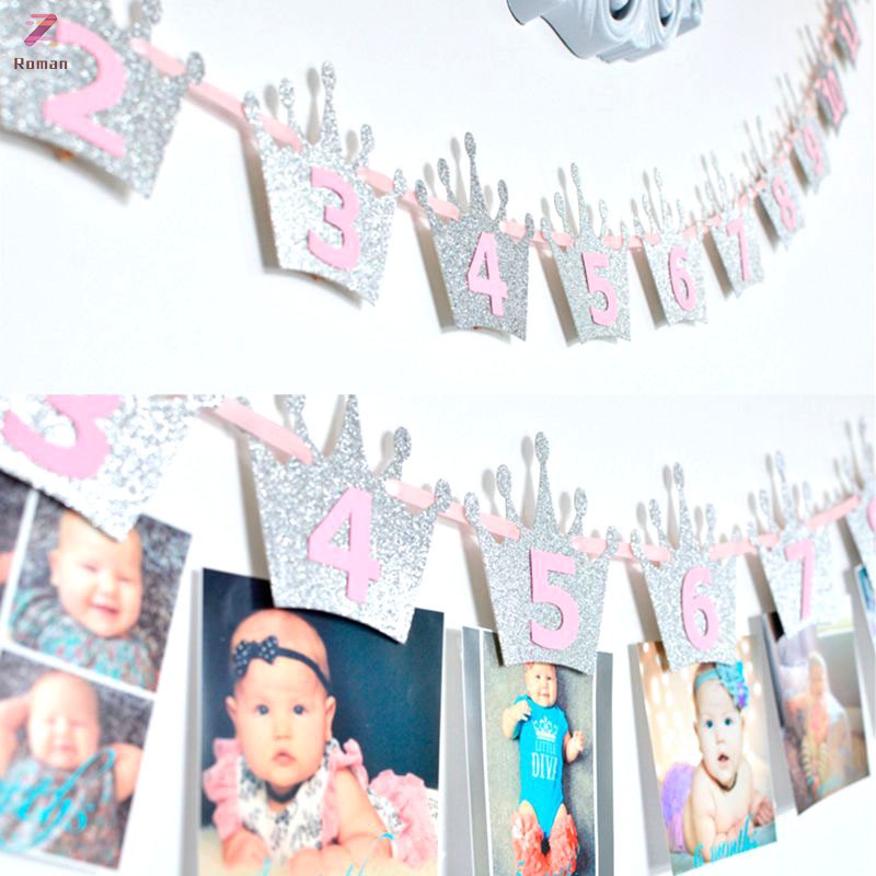 1 Pcs Photo Banner Baby Shower First Birthday Party Decorations