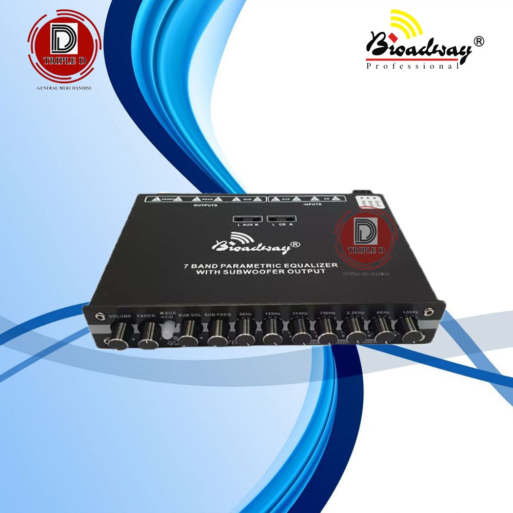 7 Band Parametric Equalizer With Subwoofer Output EQ787A car equalizer