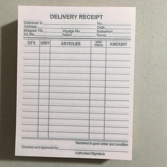 Delivery Receipt Small 100 sheets Shopee Philippines