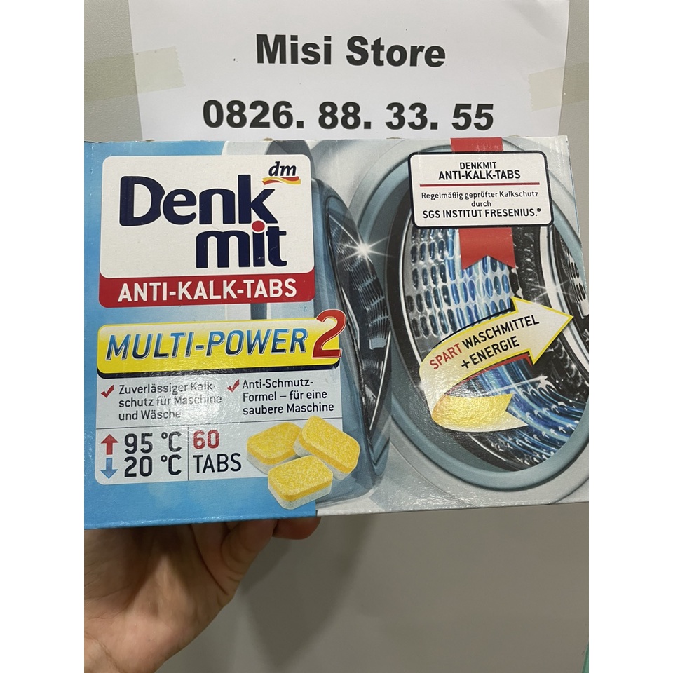 Denkmit Anti Kalk Tabs Washing Machine Cage Cleaner 60 Tablets (Full