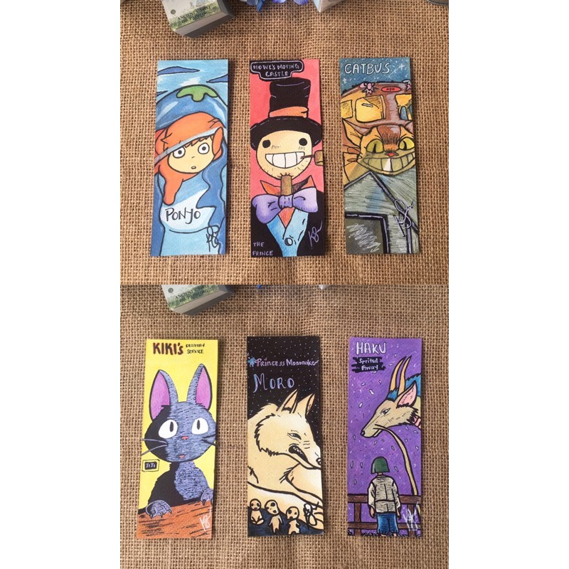 studio ghibli bookmarks watercolor and gouache painting shopee philippines