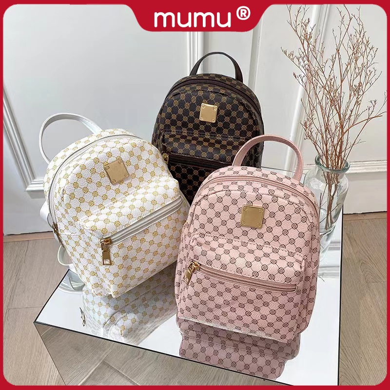 Mumu 6011 Korean Leather Printed Cute Mini Bag Back Pack Sling Bags