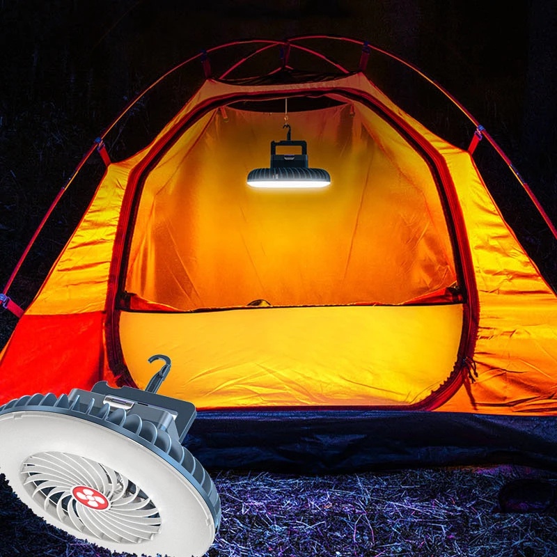 3 in 1 Hanging Fan Tent Light With 54 LED Lights / Multifunctional
