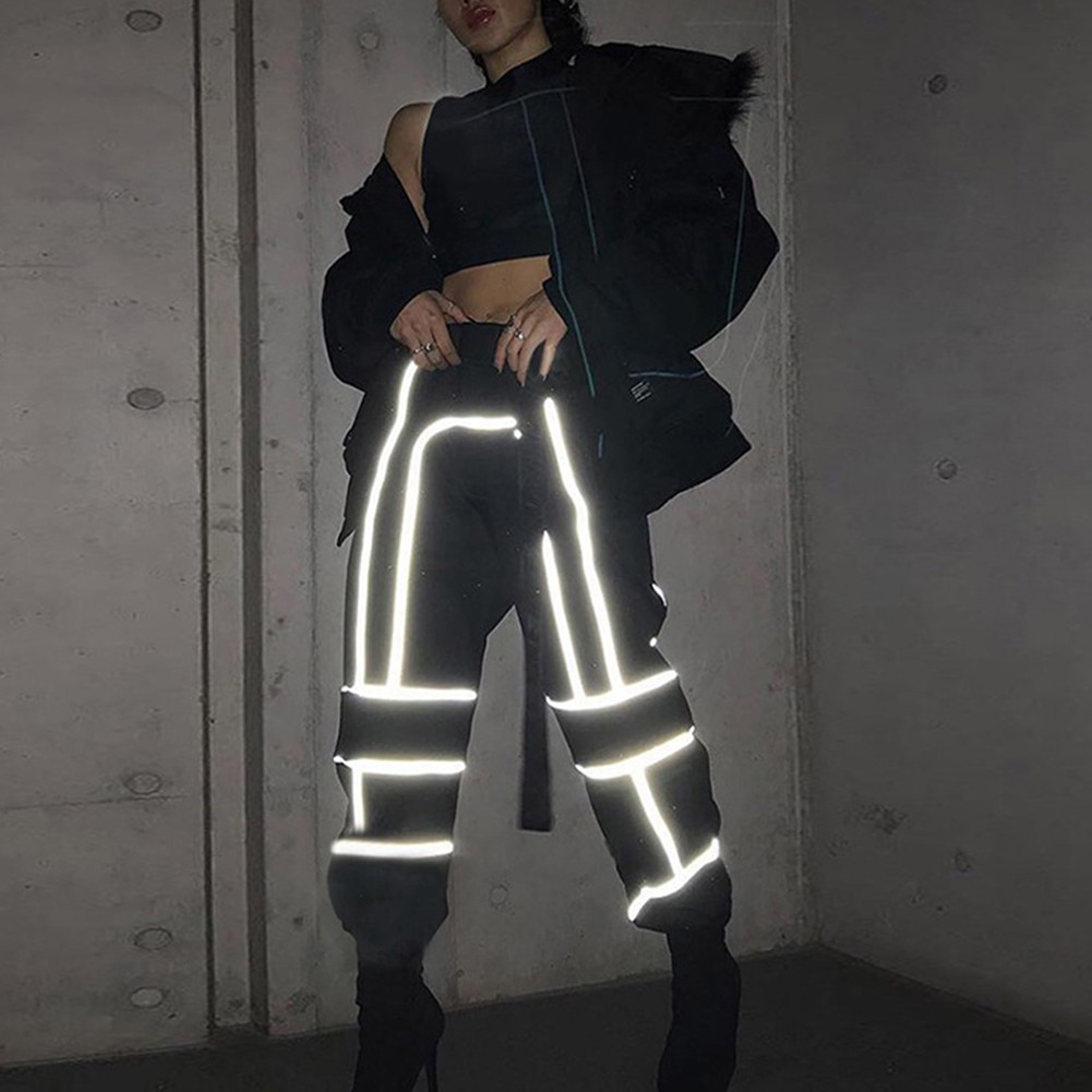 white reflective cargo pants