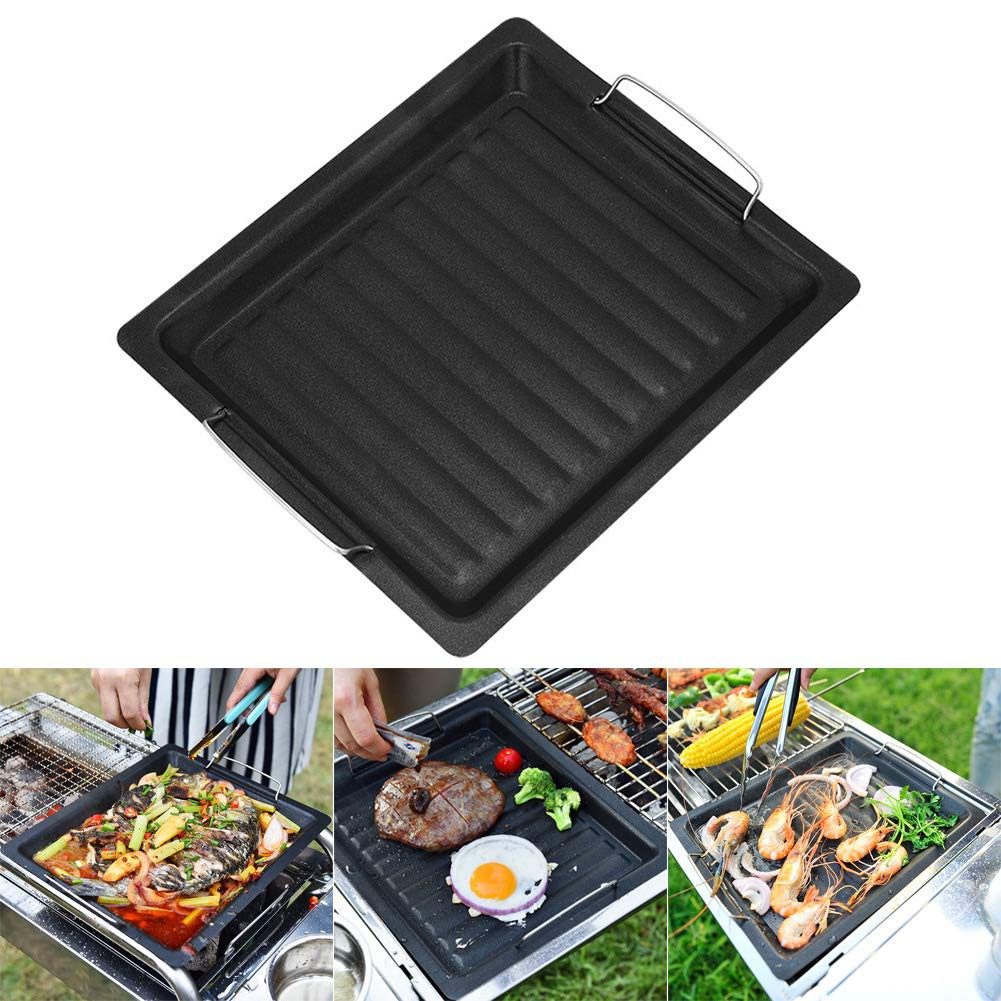 Celina Home Textiles Non Stick Griddle Grill Frying Pan Kitchen Outdoor Barbecue Camping Grill 