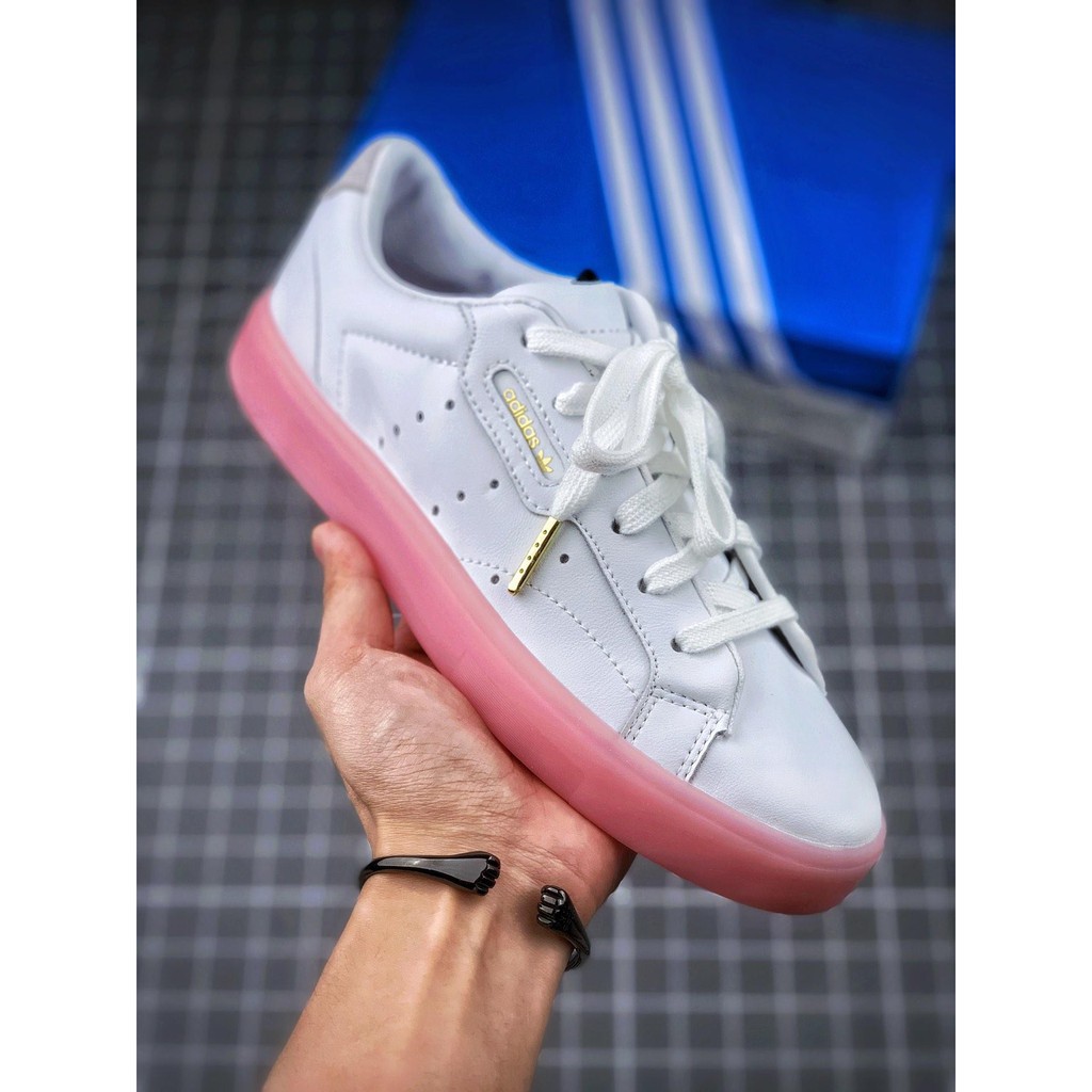 adidas sleek white pink