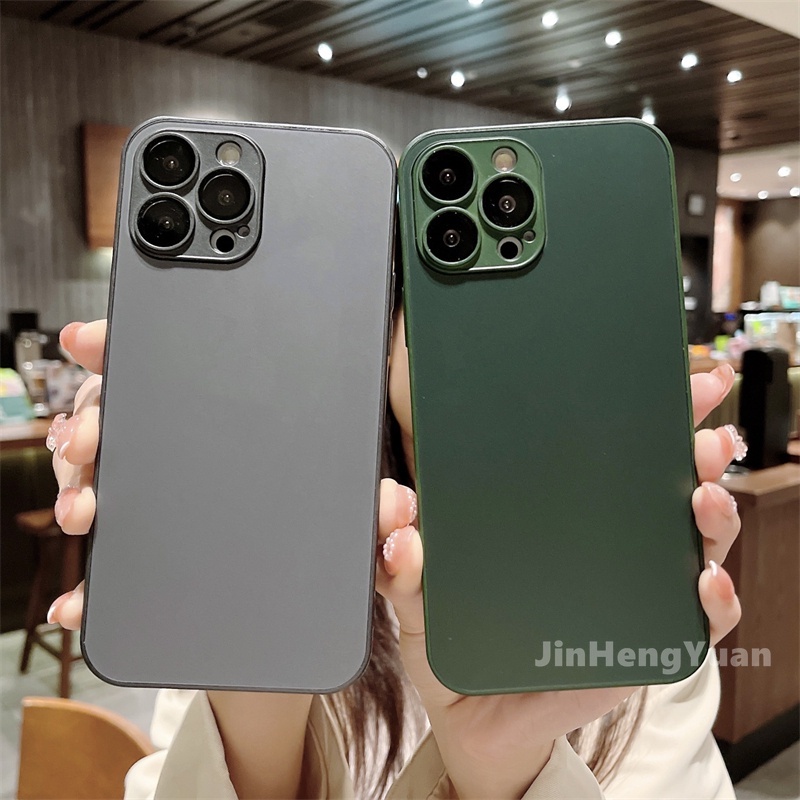 AG Frosted Glass Phone Case with Lens Film AllInclusive Protective Hard Casing Compatible for