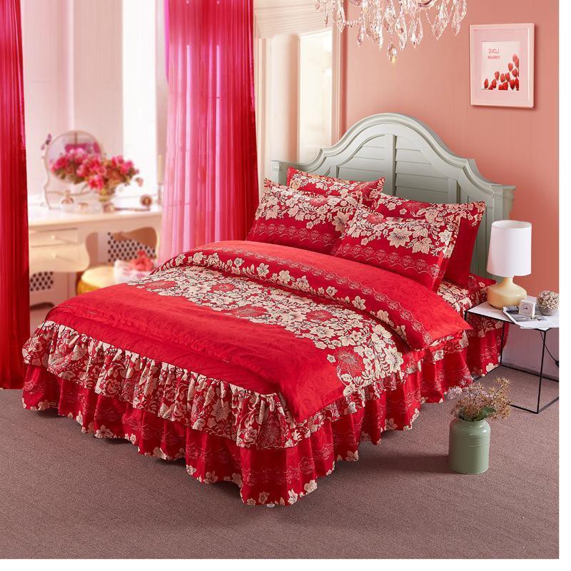 2019 New Double Bed Skirt Four Sets Of Skin Friendly Cashmere