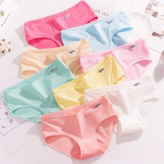 Korea Pure Color Girl's Panty Briefs Women's Panties Ladies Underwear ...