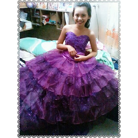 violet gown for debut