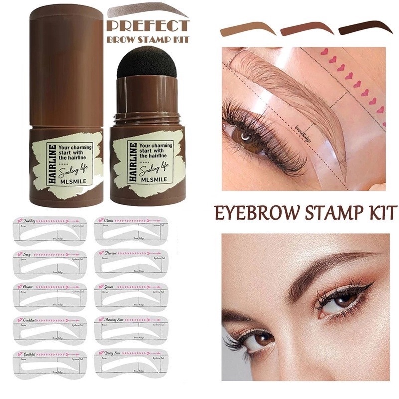 Eyebrow Powder Stamp Shaping Makeup Waterproof One Step Brow Stamp