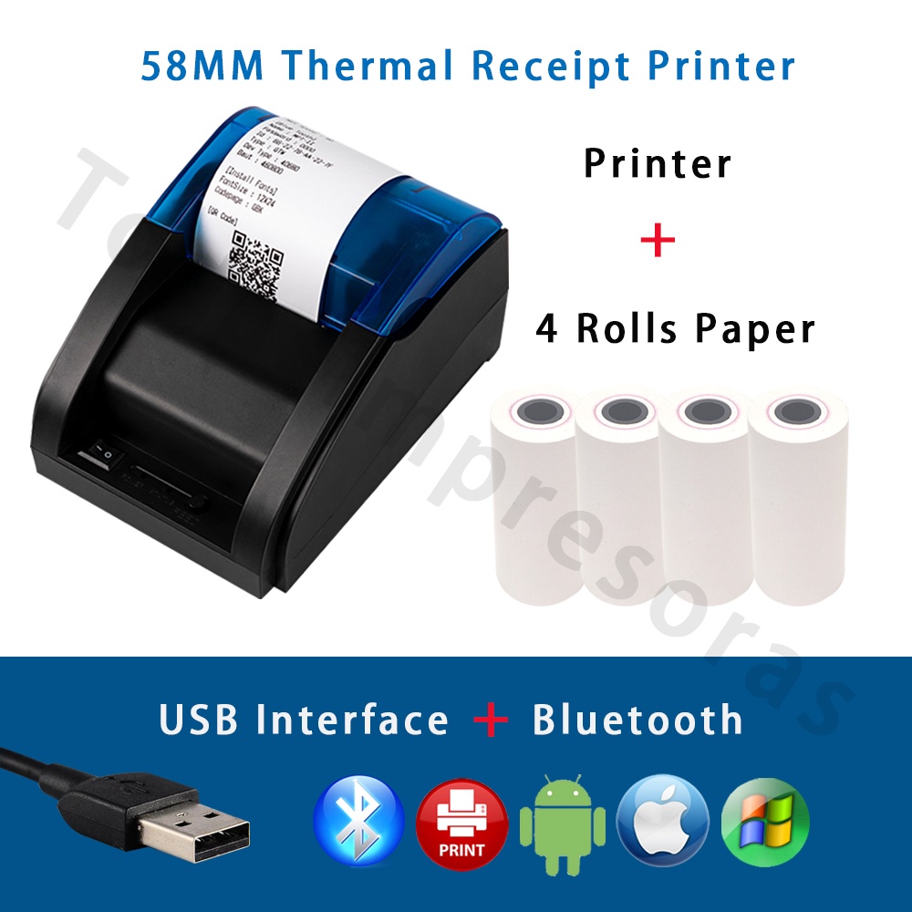 58MM Desktop POS Cashier Printer USB Thermal Receipt Printer High Speed Printing Restaurant