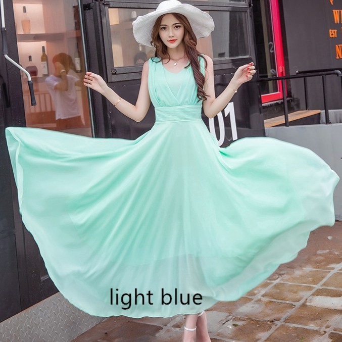 light blue beach maxi dress
