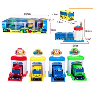 【Ready Stock】☄4 in 1 TAYO The Little Bus Garage Push and Go Parking Stations Toy Set Tiktok Trending