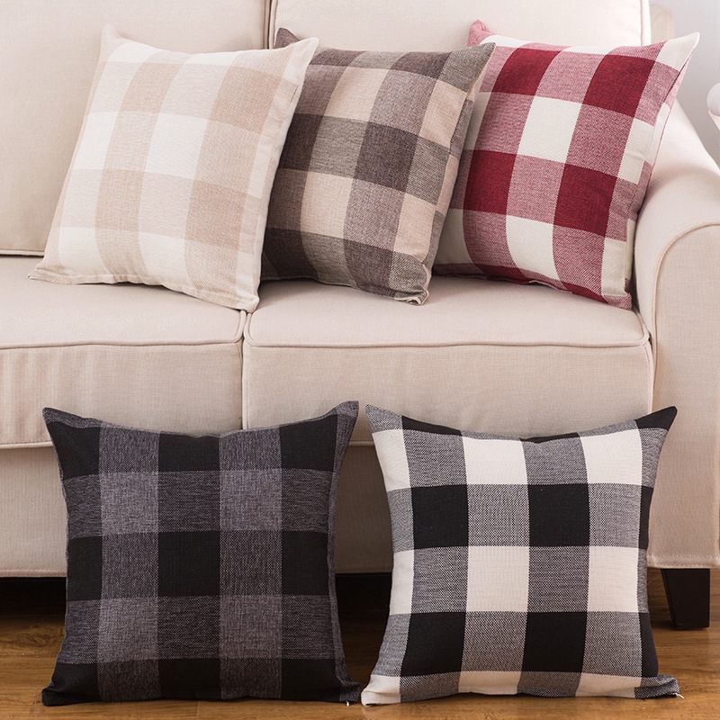 plaid throw pillow covers