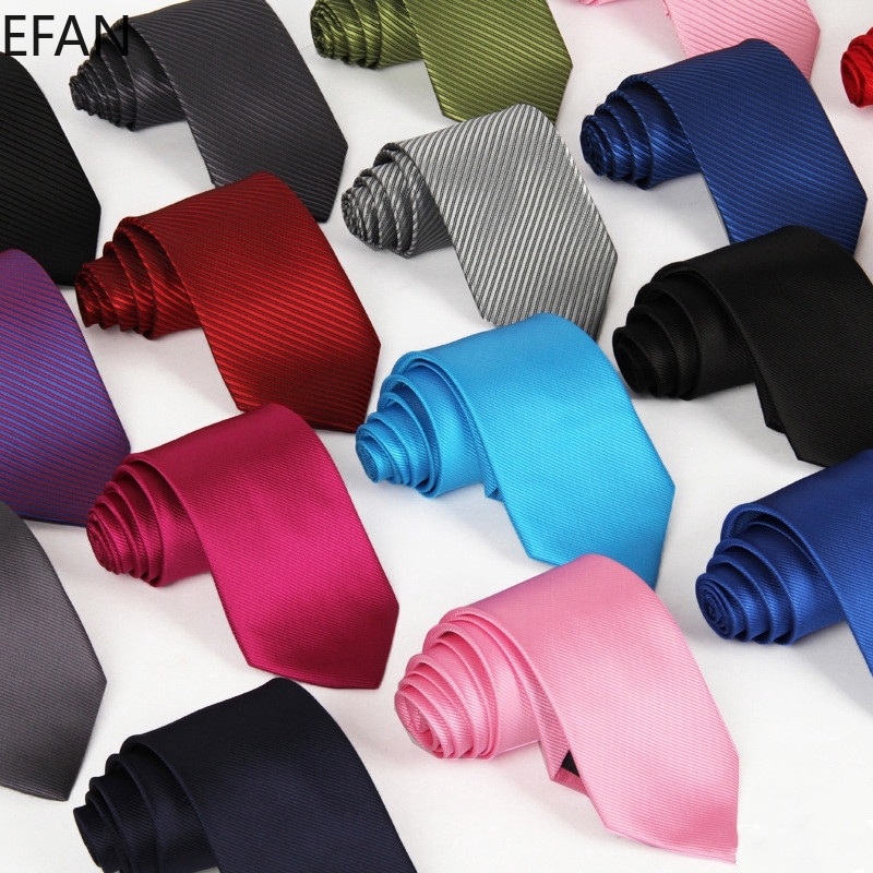Casual 8cm Solid Tie Red Yellow Green Black Silver Blue Ties Handmade ...