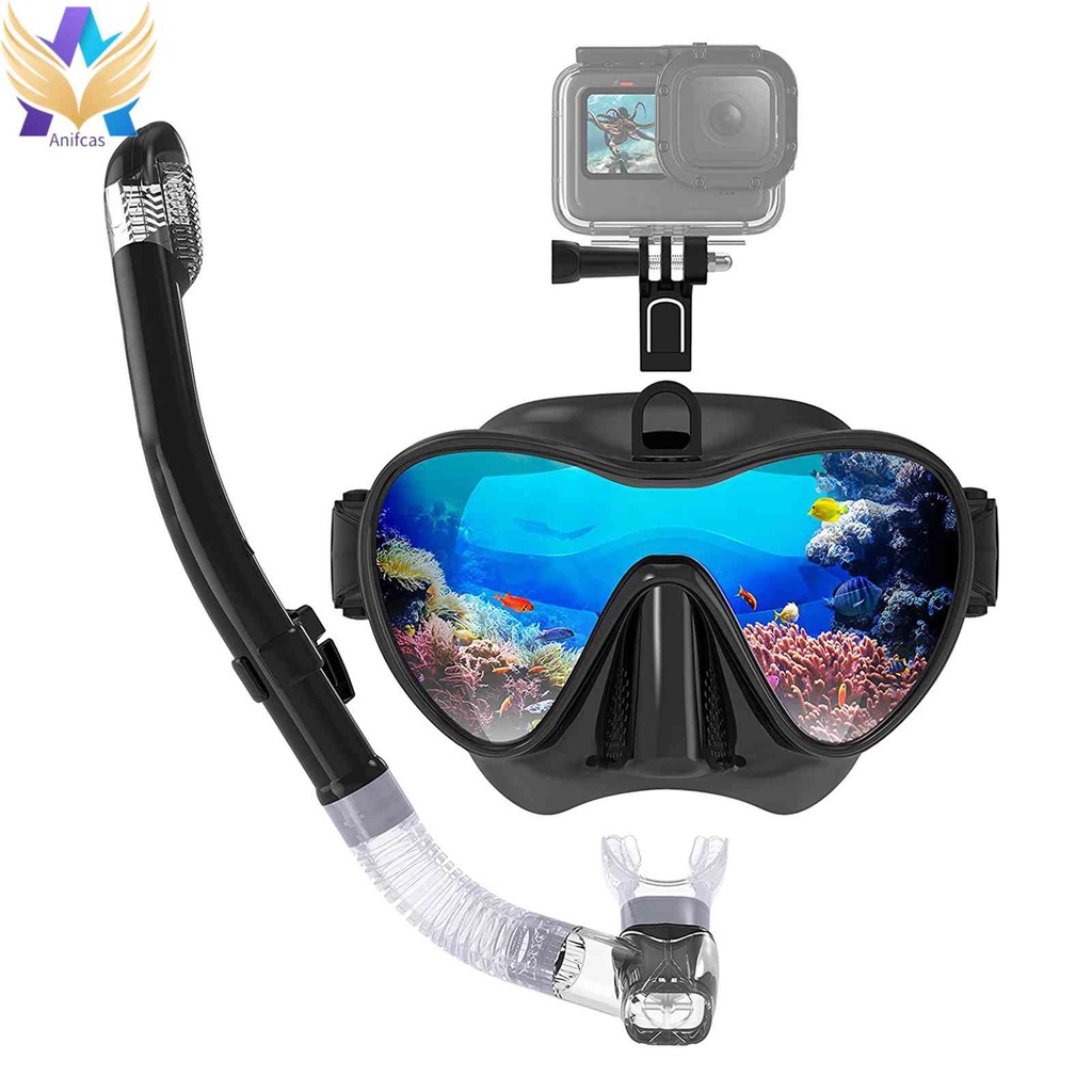 Diving Goggles Snorkel Goggles Mask Set with Dry Snorkel Mount for