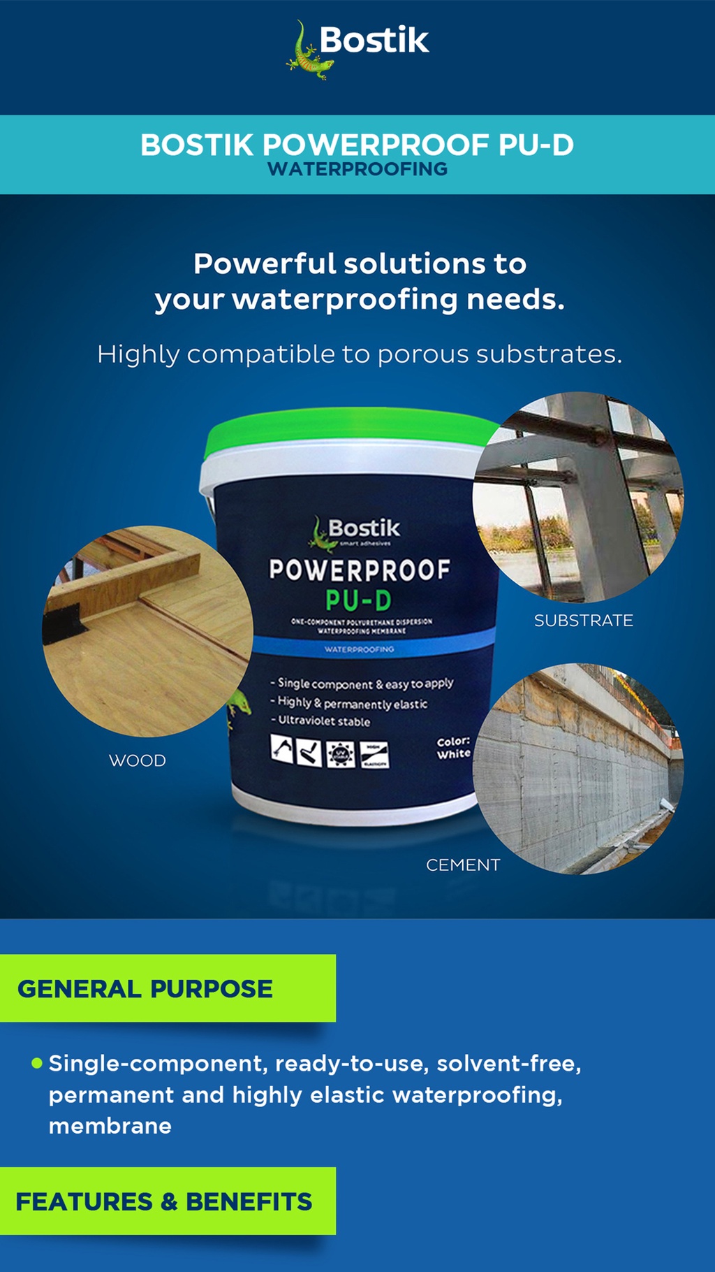 Bostik Powerproof PU-D Waterproofing Mix 16 Liters (Gray) | Shopee ...
