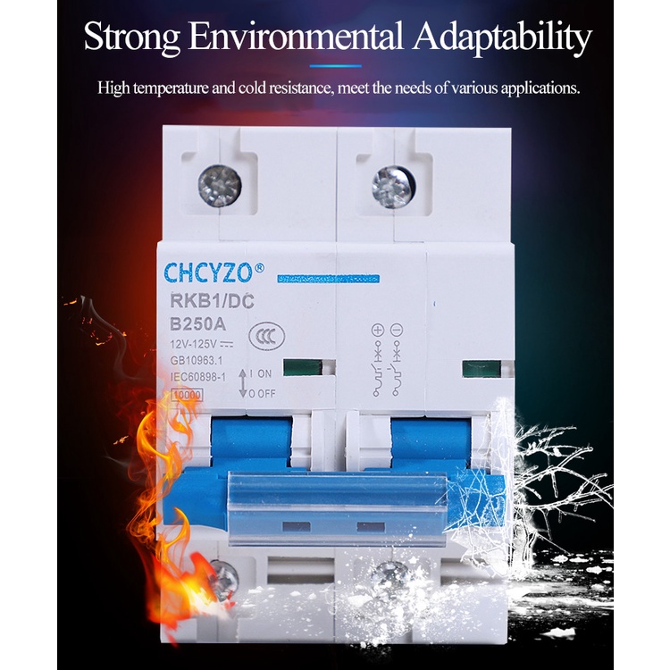 Mini Circuit Breaker DC 12V 24V 48V DC MCB Battery Car Protector 3A to 250A Air Switch Use Din Rail Mount - Image 3